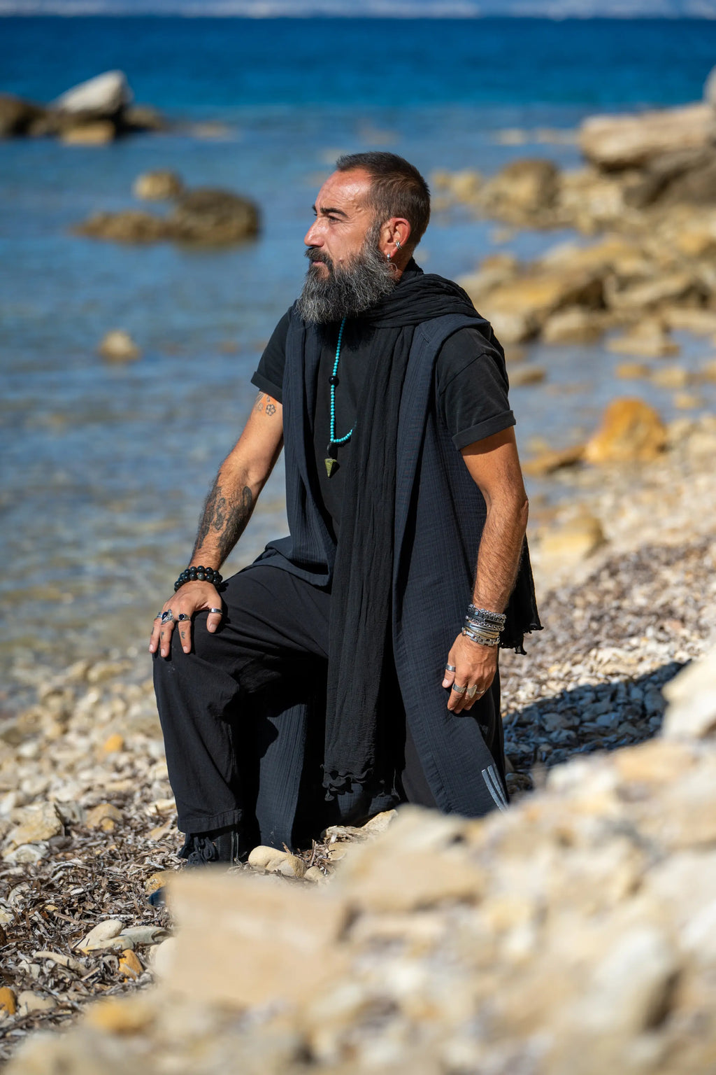Siyah İpek Şal