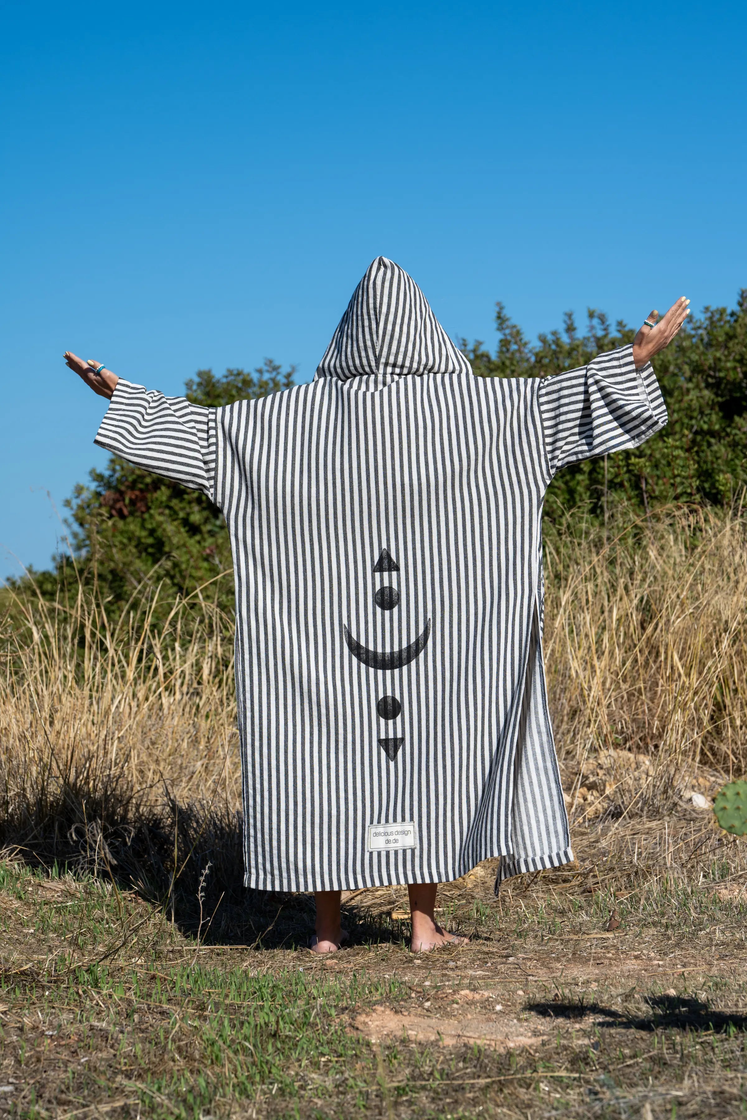 Uzun Kimono .15. Siyah & Beyaz Çizgili