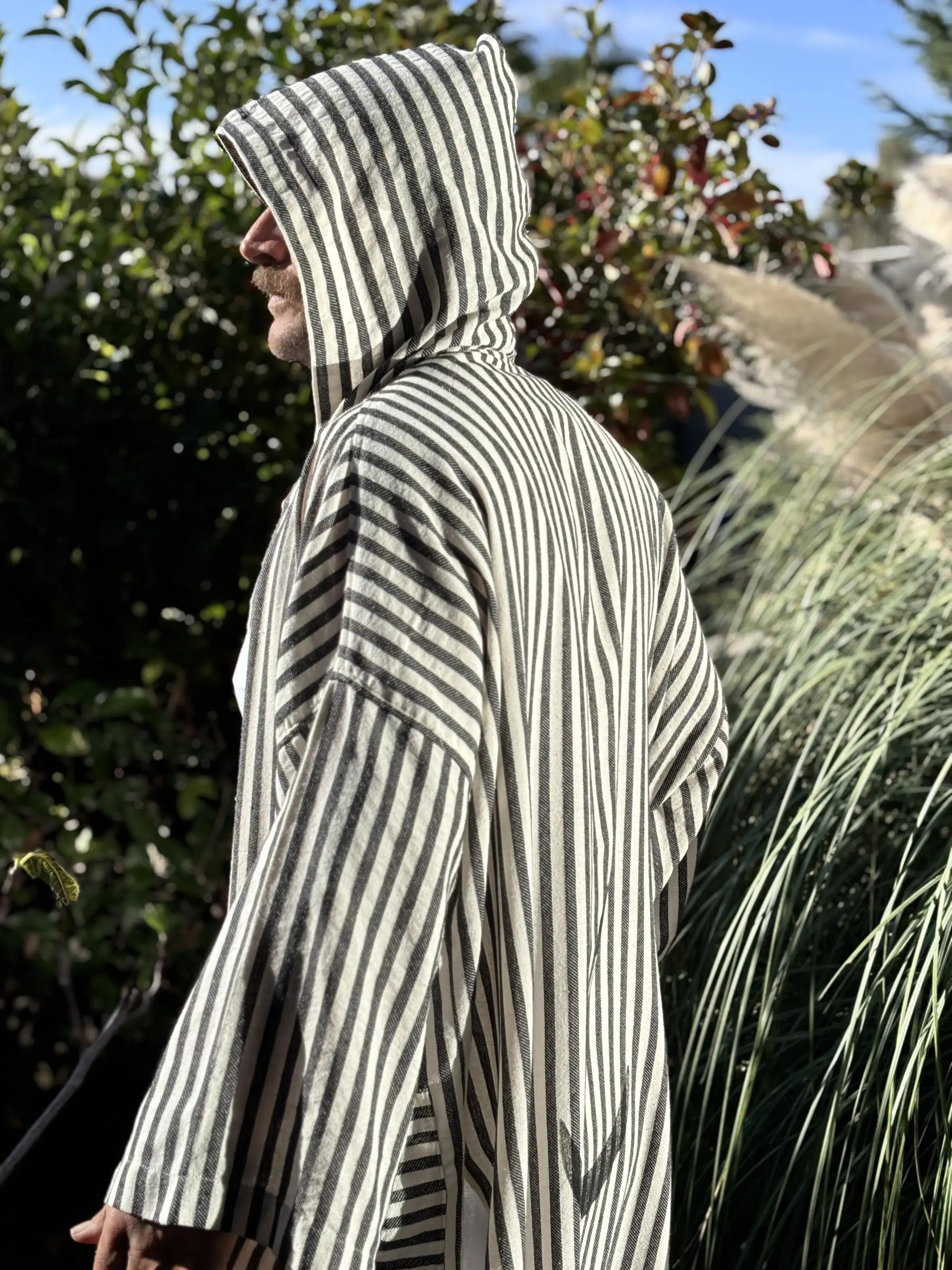 Uzun Kimono .15. Siyah & Beyaz Çizgili