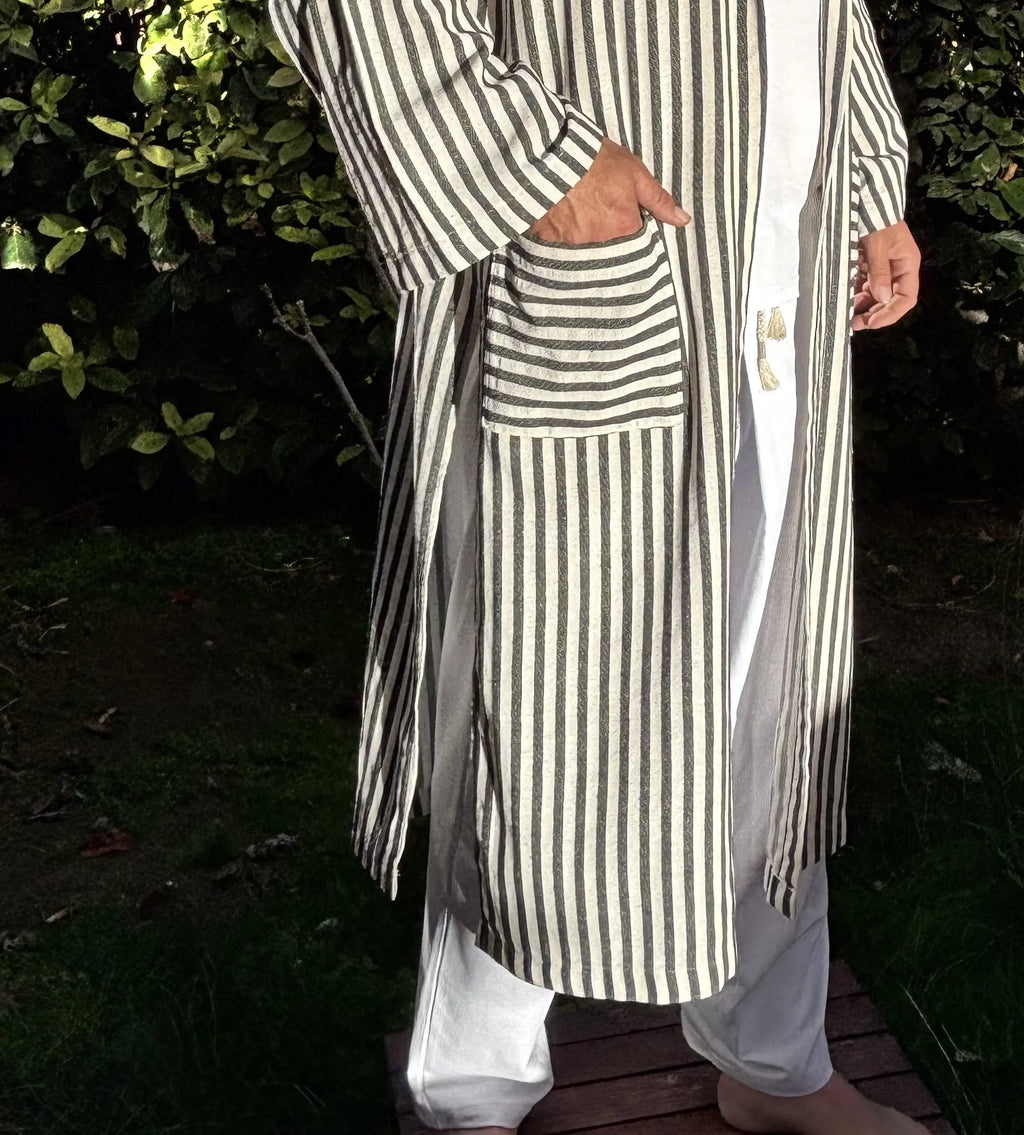 Uzun Kimono .15. Siyah & Beyaz Çizgili