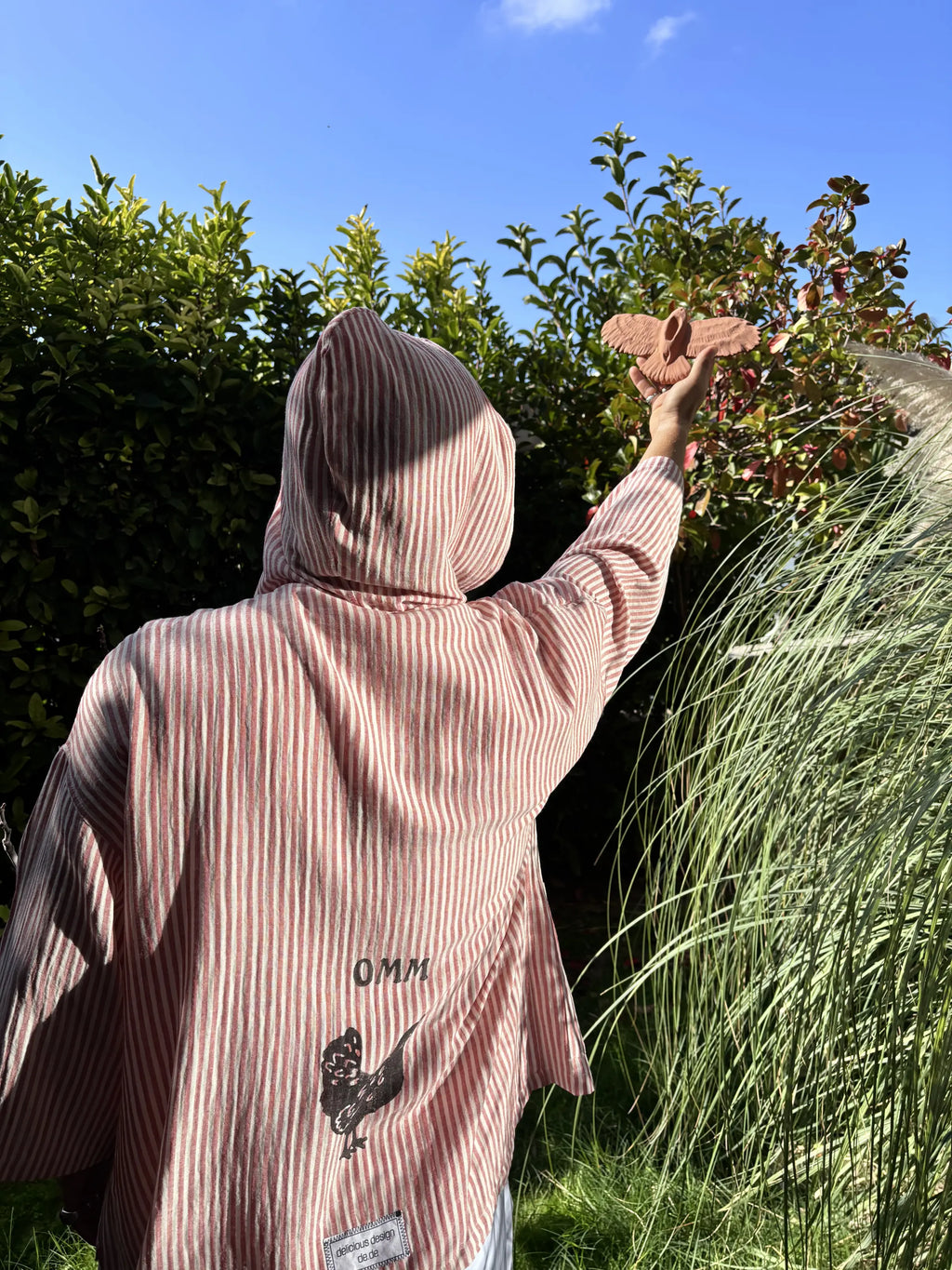 Super Light Kısa Kimono .4. Kırmızı & Kırık Beyaz Kalın Çizgili